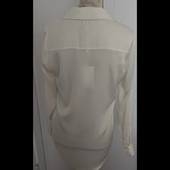 Quince Washable Ivory Silk Blouse S NWT - Picture 3 of 5